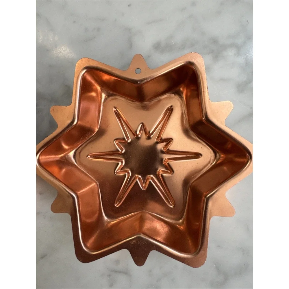 Copper Star Shaped Antique Jello Molds 2pc Set Rare Wall Hangings